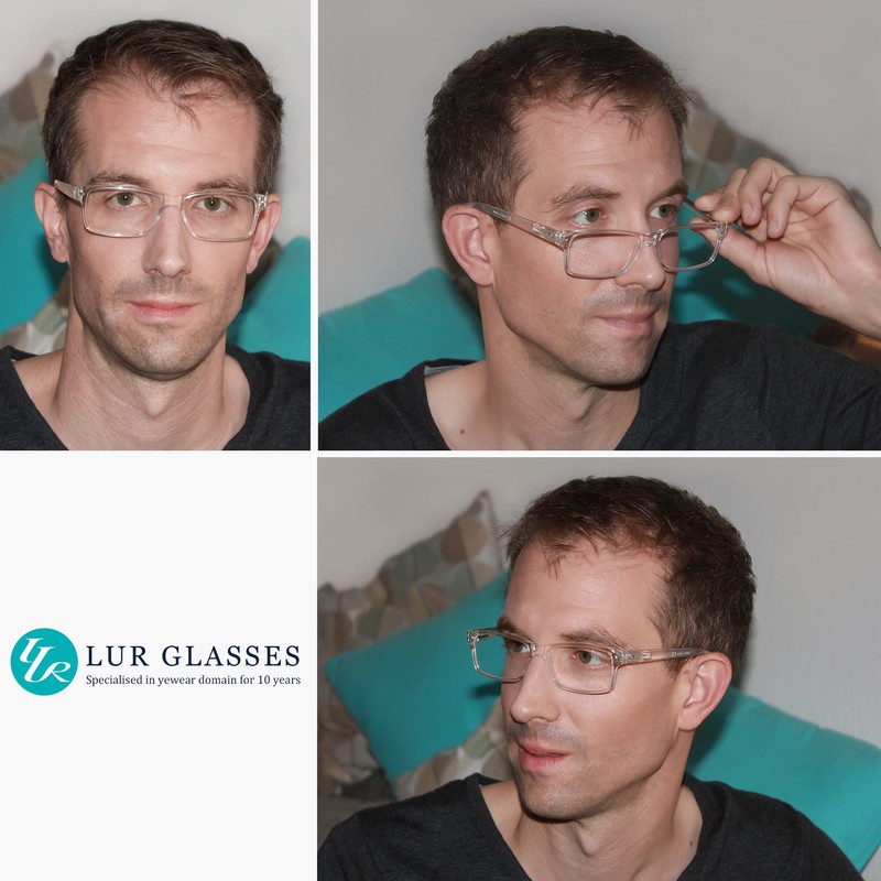 LUR READING GLASSES 6 Pack Spring Hinge Comfort Plastic Readers