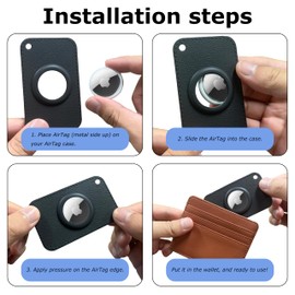 Leather Texture Airtag Wallet AirTag Card Holder - Ultra Slim, Flexible & Soft - 11 Colors Available | Carry Hole for Wallet/Purse - No Bulk, Signal-Friendly (Transparent Blue)