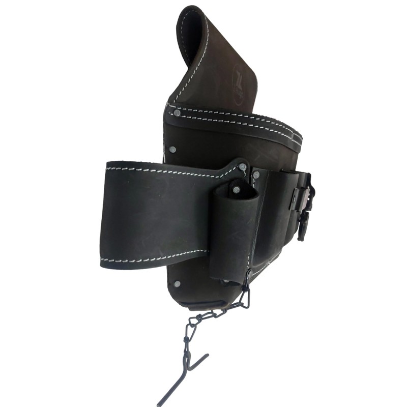 Zeluga 20-386 6 Pocket Nubuck Saddle Leather Electrician Tool Pouch,