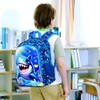 FTJCF 16" Shark Backpack for Boys, 3Pcs Kids Bookbag with