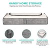 LIVIVO 2pack Grey Linen Printed Zipped Underbed Storage Bag Organiser