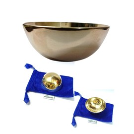 WITSOUL Kansa Bronze Vatki Both Side Polished, Natural Cup, Ayurvedic Detox Foot Massager, Relaxation and Deep Cleaning Ancient Indian Technique Massager (Set of 1)