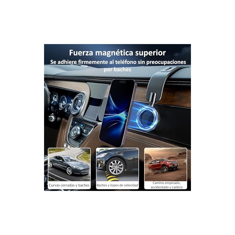 Soporte para Celular Automóvil,Plegable Magnético portacelular para Auto,Soporte para rotación
