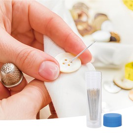 Leopacat Sewing Needles, 100PCS Yarn Needle Hand Sewing Needles Hand Embroidery Needles DIY Embroidery Hand Needles Sewing Needles in Transparent Box for Tapestries Big Eyes Easy to Thread