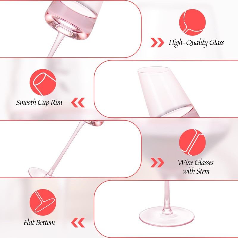 KAMMAK Crystal Red Wine Glasses Set of 2, 7.44 oz