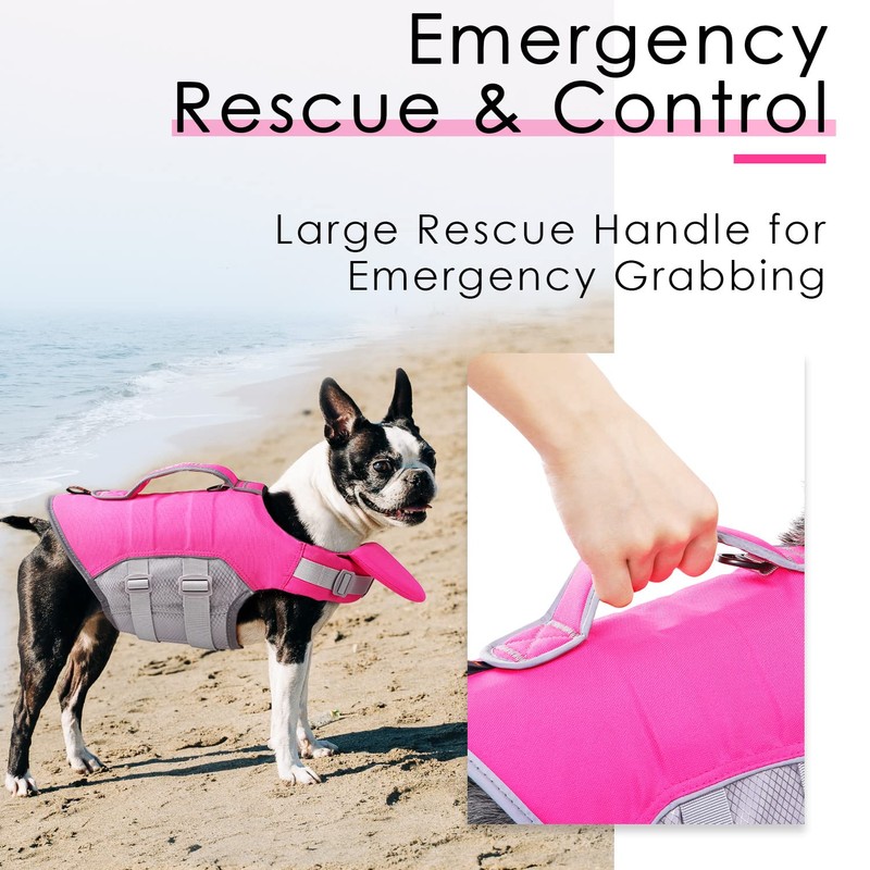 ThinkPet Dog Life Jacket Medium Reflective Lifesaver with Rescue Handle
