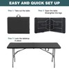 FDW 6 Foot Outdoor Dining Table, Foldable Portable Rectangular Plastic