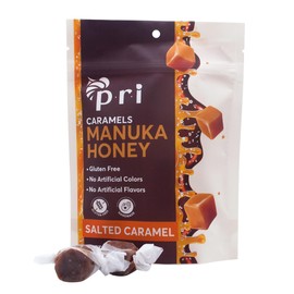 P.R.I Manuka Honey Salted Caramels, Sweet and Chewy All Natural Treat, 4oz