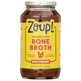 Spicy Chicken Bone Broth by Zoup! Keto-Friendly, Gluten Free, Non-GMO - Great for Stock, Bouillon, Soup Base or in Gravy - 1-Pack (32 oz)