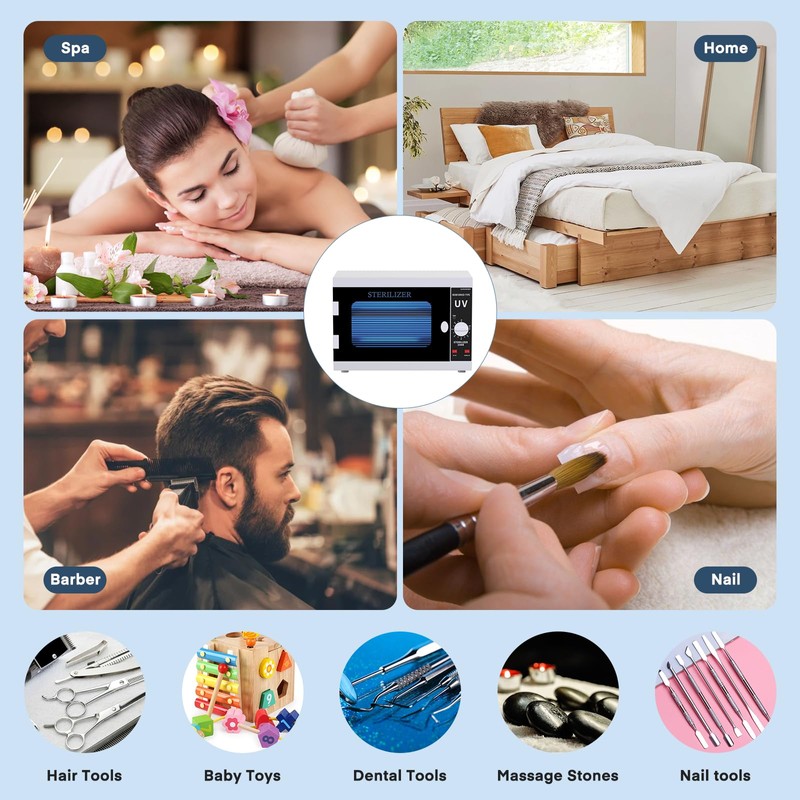 Yofuly Dual Lamp Sterilizer, 12L Large Sterilizer for Nail Tools,