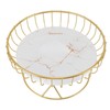 Round Fruit Basket Large Capacity Hollow Metal Fruit Bowl Stand