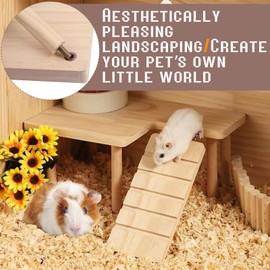 SZSMW Hamster Cage Accessories - Hamster Floor - Natural Hamster Standing Platform - Suitable for Hamsters, Rabbits, Guinea Pigs and Good Toys that Can Promote Movement (28 x 17 x 13.5 cm)