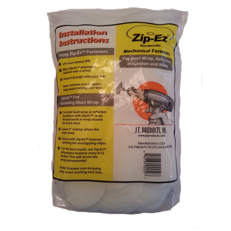 Zip-Ez All-Purpose Insulation Fasteners 250 Fast, Easy, Permanent for HVAC