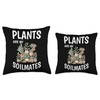 Plants Are My Soil Mates Throw Pillow, 18x18, Multicolor