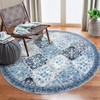 KILOCOCO Moroccan Super Soft Round Rug 5Ft, Blue/Multi Washable Kitchen