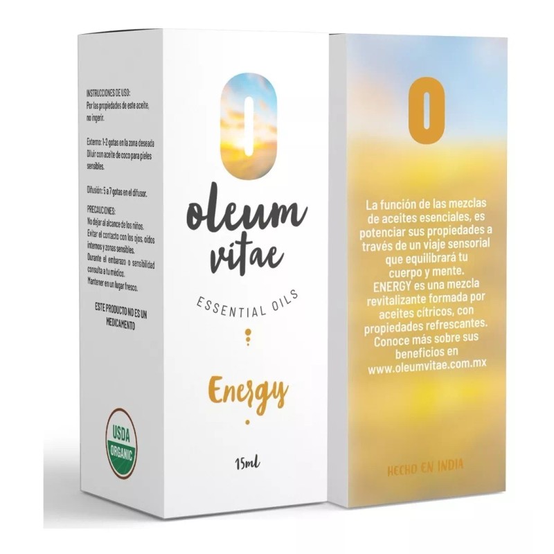 Oleum Vitae Mezcla De Aceites Esenciales 100% Puros Energy 15