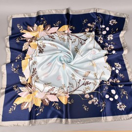 FAIRYGATE Womens Scarfs Clearance 35.4 inch Large Ladies Women Satin Silk Feeling Formal Square Scarves Neck Head Hair Scarf Wraps 90x90cm 76009