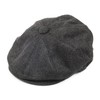 8-PANEL HERRINGBONE TWEED CAP - DARK GREY SIZE 58CM