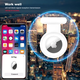 Airtag Holder for Kids 1 Pack Silicone Hidden with Invisible Pin GPS Tracker,Airtag case for Kids for Clothing Backpack Luggage, Safer Than Wristband Necklace Keychain,(1 White)