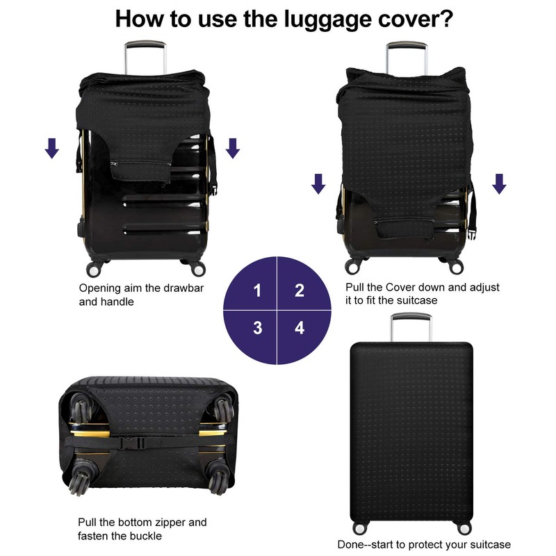 Travel Suitcase Protector Elastic Sleeve Cover 19"-20" Anti-Scratch Luggage Cover