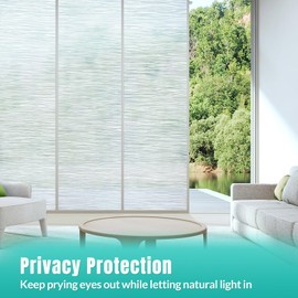 DOWELL Window Privacy Film, Frosted Glass Privacy Window Film, Static Cling Window Clings, UV Blocking Heat Control Window Covering, Removable Decorative Door Sticker for Home Office, 17.5" x 78.7"