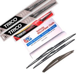 Wipers for 2021 Mazda CX-30 Set w/Rear Trico Steel Wipers Set of 3 Bundled with MicroFiber Interior Car Cloth