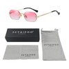 JCTAIFOO Retro Rimless Rectangular Sunglasses Women Men Vintage Slim Rectangular