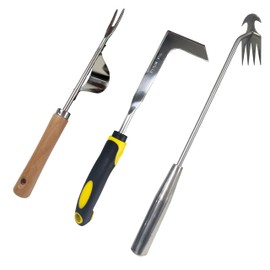 DONSP1986 Weed Puller Tool, 3 Pack Stainless Steel Manual Hand Weeder Tool, Patio Crack Weeder, Moss Remover, Crevice Weeding Digger Tools, Uprooting Weeding Tools for Planting and Gardening