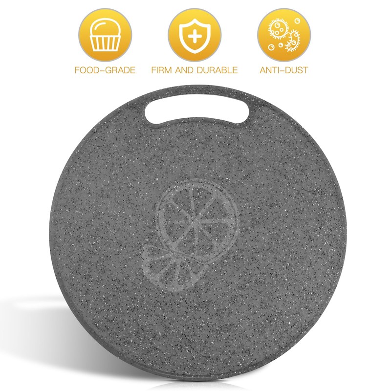Healvian Chopping Boards Round Chopping Board Plastic Marble Look 31