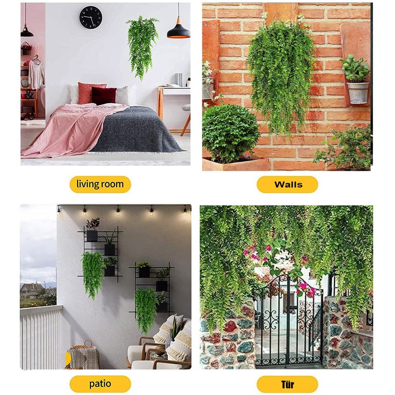 Toprooms 4pcs Artificial Hanging Plants Fake Hanging Plant Fake Plants
