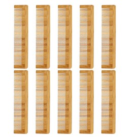 Healeved 10pcs Hotel Hair Comb Bamboo Detangling Rake Combs for Women Men Hair Styling