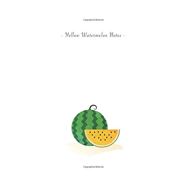 Yellow Watermelon Notes: 6"x9" Unruled Blank Notebook - Watercolor Texture