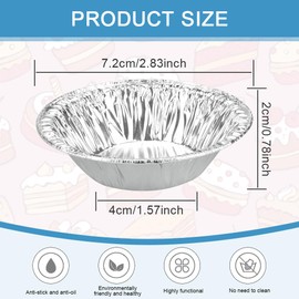 DTYGUIXE Pack of 250 Egg Tart Moulds, Aluminium Foil Cups, Round Egg Tart Tins Mould, Egg Tart Mould, Aluminium Muffin Moulds, Cupcake Moulds, Muffin Cupcake Tin for Pastries, Pudding