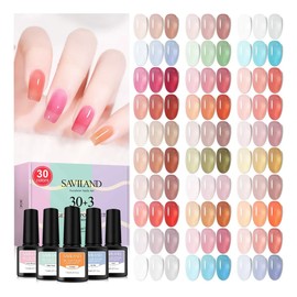 Kit De Gel Esmaltes Saviland, 30 Colores, Base Y Top Coat