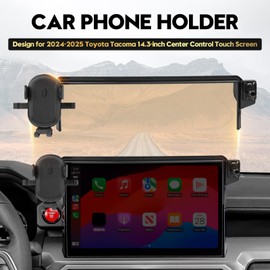 FIILINES Phone Mount for Toyota Tacoma 2024-2026 (Only Fit 14" Screen), 360 Degree Rotation Cell Phone Holder Tacoma Accessories