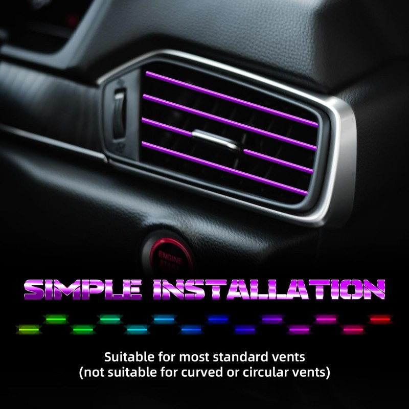 Bojueshaw 20pcs Car Vent Trim Kit,Universal Straight Air Vent Covers,