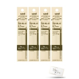 Mitsubishi Pencil Jet Stream Ballpoint Pen Refill SXR-8007 Extra Volume Type SXR-ML-07 Long Lasting Refills [4 Refills] 70% More Compatible, Multi-Color Multi-functional (Refills for 3 Colors, 4