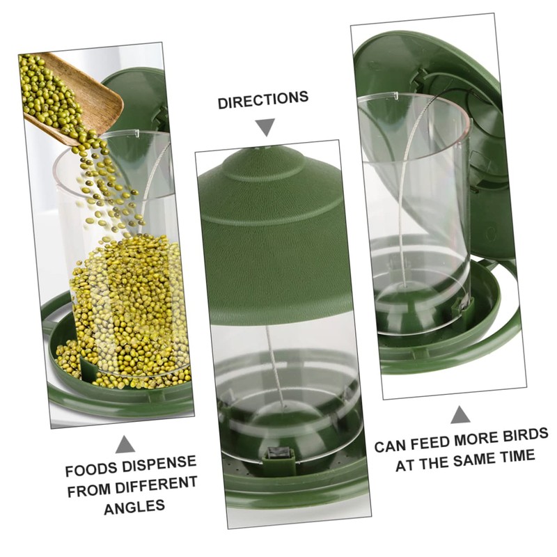 GRIRIW Automatic Wild Bird Feeder with Hook Durable Outdoor Hanging