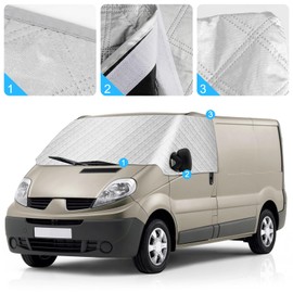 RASHION Windschutzscheiben Abdeckung Kompatibel mit Renault Trafic Opel Vivaro 2001-2014 - Externe Frontscheiben Sonnenschutz, Schnee Eisschutz Wrap Abdeckung