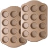 Nonstick Muffin & Cupcake Pan Set (2 Pack) 12 Cup
