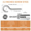 304 Stainless Steel Screw-in Hooks, Heavy-Duty Eye Hooks for Wood,