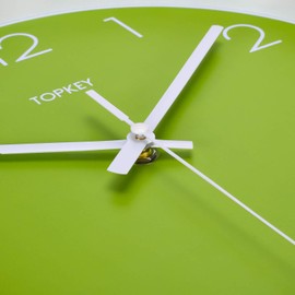 Topkey Wall Clock 12" Silent Non Ticking Decorative Modern Wall Clock for Living Room, Bedroom and Kitchen - Green