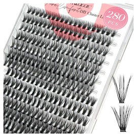 Lashes Clusters 280Pcs-Winkgiggle D Curl Cluster Lashes Natural Look Wispy Lashes Reusable Super Thin Band & Soft Individual Volume Faux Mink Lashes(30D+40D)