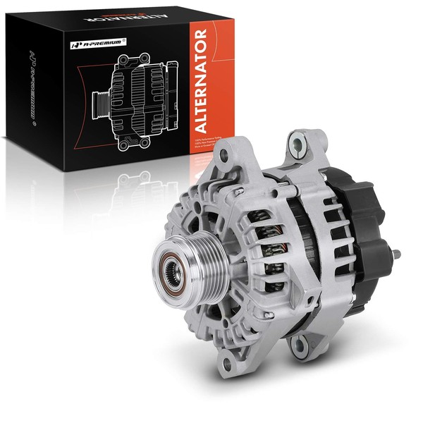 A-Premium Alternator Compatible with Kia Sportage 2014-2016 & Hyundai Tucson 2014-2015, 2.0L 2.4L, 12V 130A 6-Groove Clutch Pulley Clockwise, Replace# 373002G750, 2612531