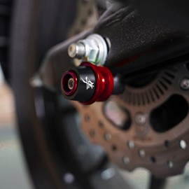 MOWOK Fits For SUZUKI Hayabusa GSX1300R GSX 1300R Gen 3 1999-2021 2022 2023 2024 Accessories Motorcycle M8 Swingarm Spools Slider Stand (Black) (Red)