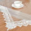 JIUZHEN Clear Vinyl Tablecloth Protector, Waterproof/Oil-Proof, Transparent Lace Trim Table