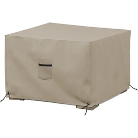Covers & All Outdoor Ottoman Cover, 12 Oz Waterproof Ottoman Slipcover with UV-Resistant Properties, Square Patio Furniture Cover Suitable for Indoors/Outdoors (23" L x 23" W x 18" H, Beige)