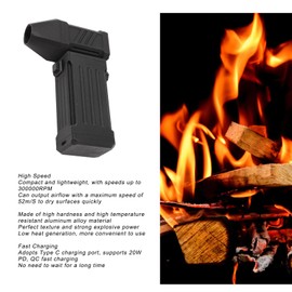 Small Jet Blower, 300000RPM Stepless Speed Adjustment, Type C QC 20W Fast Charging Portable Electric Air Duster, Aluminum Alloy Super for Car Keyboard PC Cleaning, Pet Hair