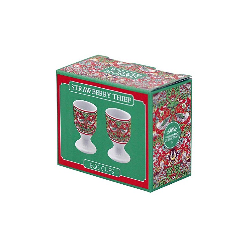 William Morris Red Strawberry Thief Boiled Egg Cups Stand Holder