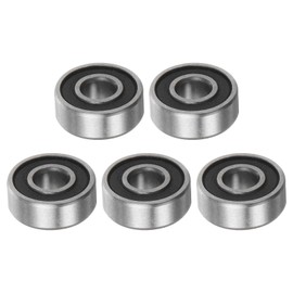 Kozelo Pack of 5 MR83-2RS Deep Groove Ball Bearings - [3 mm Bore x 8 mm Outer Diameter x 3 mm Thick] Double Rubberised Bearings for Use in Machine Tools, P6 (ABEC 3)